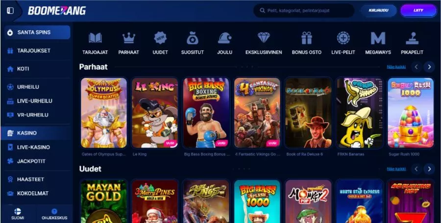boomerang bet kasíno TOC 1